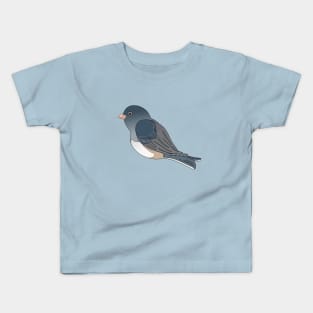 Cute Dark Eyed Junco Graphic Bird Kids T-Shirt